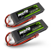 2×OVONIC 2S LiPo Battery Pack 2200mAh 50C 7.4V with Deans Plug